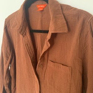 Joe Fresh brown gauzy button up